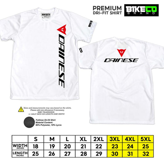 Dainese Side Print | Premium Riding Dri-Fit Shirt - BIKECO APPARELS
